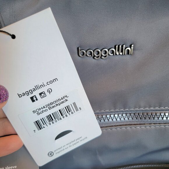 Baggallini Soho Water Resistant NWT Laptop Backpack, Charcoal Gray, Retails $145 - Picture 5 of 5